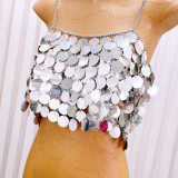 Women hollow backless Halter Neck beaded body chain