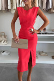 Women Summer Elegant Sleeveless Slit Dress