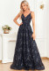 Women Sexy V-neck Elegant Sexy Suspender Backless Formal Party Evening Dress