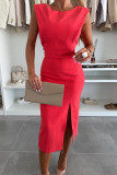 Women Summer Elegant Sleeveless Slit Dress