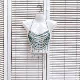 Women hollow backless Halter Neck beaded body chain