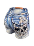 Women Knitting Print Shorts
