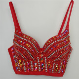 Women bubble diamond fishbone bra