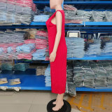 Women Summer Elegant Sleeveless Slit Dress