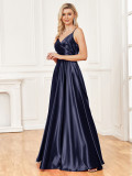 Women Sexy Suspender Backless Maxi Dress