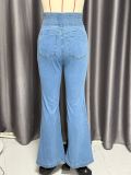 Women Stretch Denim Wide-leg pants
