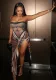 Women sexy Strapless Backless Print Maxi Dress