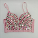 Women bubble diamond fishbone bra
