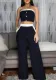 Women Summer Wrap Sleeveless Top and Trousers two-piece set