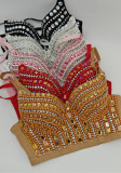 Women bubble diamond fishbone bra