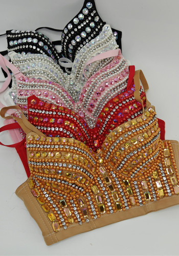 Women bubble diamond fishbone bra