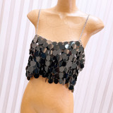 Women hollow backless Halter Neck beaded body chain