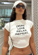 Women street Round Neck Letter Print Short Sleeve Crop T-shirt