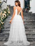 Women Solid Summer Elegant Mesh Suspender V-neck Formal Party Evening Dress