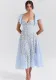 Women retro lace V-neck sexy short-sleeved Maxi Dress