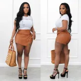 Summer fashionable pu elastic leather shorts