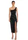 One-shoulder diamond split sexy elegant women's party evening dress
