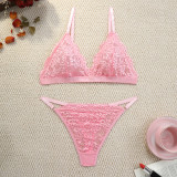 Women's sexy lace see-through bra set lingerie