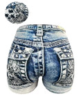 Women Knitting Print Shorts