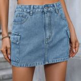 Women's street fashion Mini denim skirts
