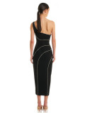 One-shoulder diamond split sexy elegant women's party evening dress