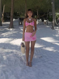 Beach hollow knitting bikini set