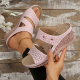 Plus Size women's stitching wedge heel sandals
