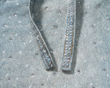 Spring Summer women's loose beaded midi denim pants with belt