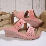 Plus Size women's stitching wedge heel sandals