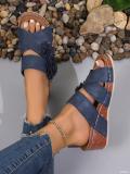 Spring Summer Plus Size women's wedge heel open toe outdoor wear slippers