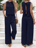 Summer women's fashion sleeveless vest and casual pants set