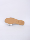 Women's summer outdoor wear rhinestones pleated flat slippers