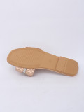 Women's summer outdoor wear rhinestones pleated flat slippers
