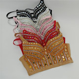Women bubble diamond fishbone bra