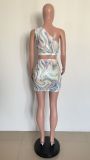 Summer sexy print three-piece swimsuit