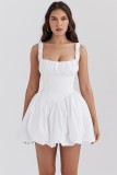 Summer Women Solid Backless Sexy Off Shoulder Dress