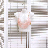 Women hollow backless Halter Neck beaded body chain