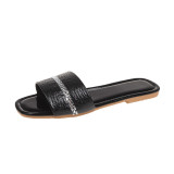 Women's summer outdoor wear rhinestone flip flops and flat slippers