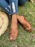 Women's Plus Size casual one strap flat slippers