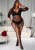 Plus Size women's hollow jacquard sexy lingerie