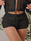 Women Summer Sexy Hollow Lace Lace-Up Shorts Beach pants