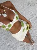 Beach hollow knitting bikini set