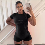 Fashionable short sleeve casual solid color two-piece shorts set