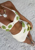 Beach hollow knitting bikini set