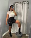 Fashionable one shoulder clothes sexy mesh patchwork Midi jumpsuit