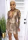 Autumn and Winter Fashionable sexy V-neck long sleeve nightclub bodycon dress