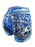 Women Knitting Print Shorts