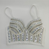 Women bubble diamond fishbone bra