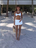 Beach hollow knitting bikini set