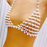 Women hollow backless Halter Neck beaded body chain